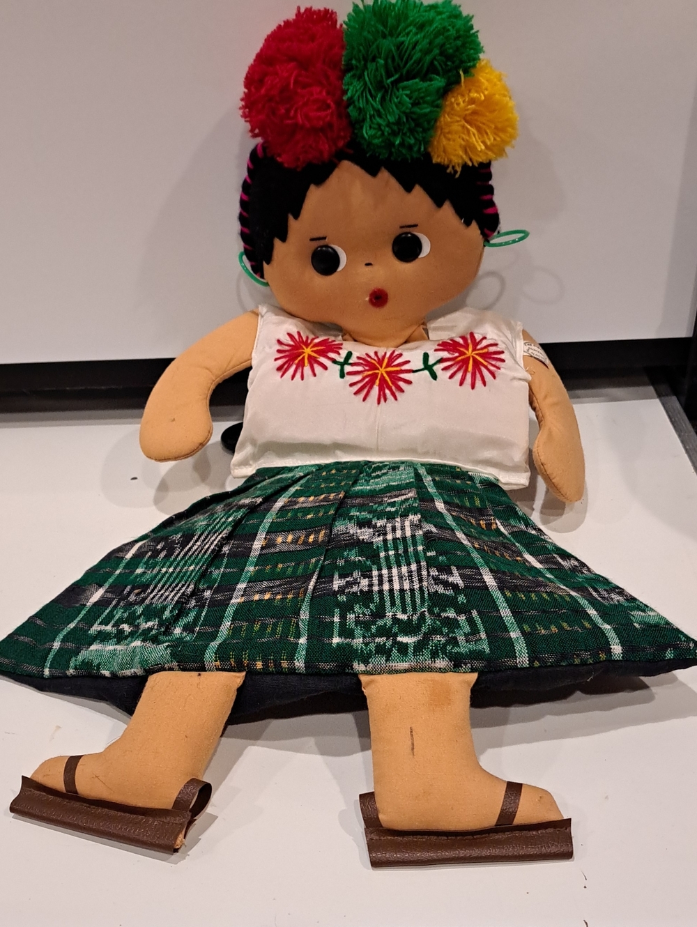 Handmade Guatemala Hanging "Letter" Doll W/tag. Hand Sewn 24 1/2" Tall